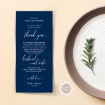 Elegant Navy Blue, Place Setting Thank You Card<br><div class="desc">This is the Modern classy Navy Blue themed, Dinner Place Setting Thank You Cards. Share the love and show your appreciation to your guests, when they sit down at their seat and read this personalised charming thank you place setting card. It's a wonderful way to kick off your special day...</div>