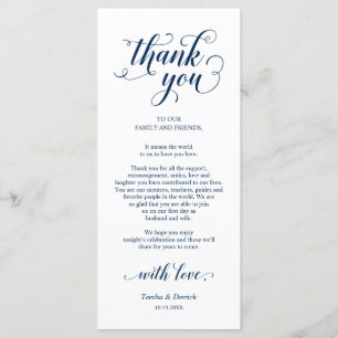 Elegant Navy Blue, Place Setting Thank You Card