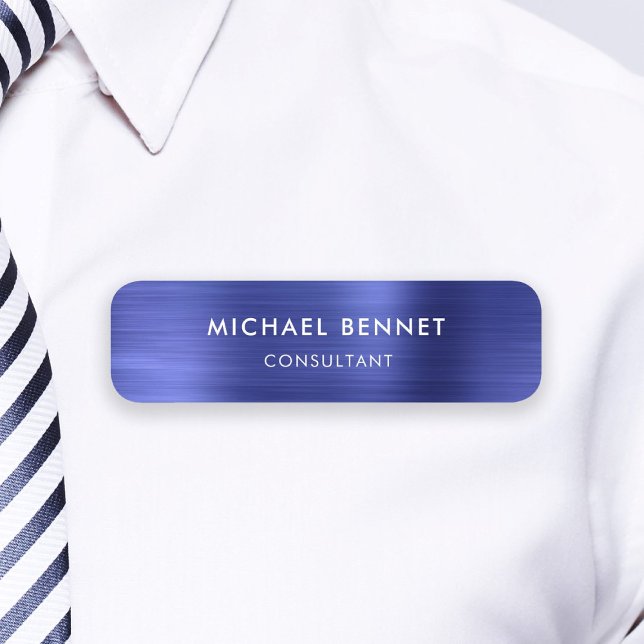 Elegant Navy Blue Professional Business Name Tag (Elegant Navy Blue Professional Business Name Tag)