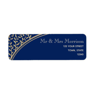 Elegant Navy Blue Return Address