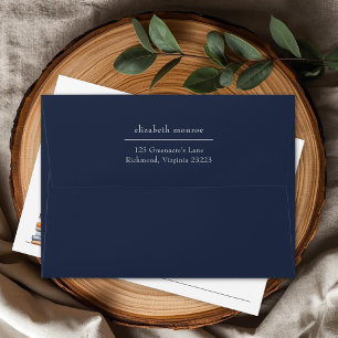 Elegant Navy Blue Return Address Envelope
