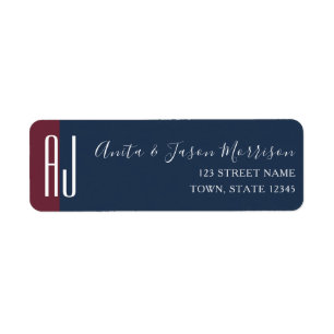 Elegant Navy Blue Return Address Label