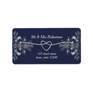 Elegant Navy Blue Return Address Label