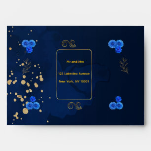 Elegant Navy Blue Return Address Sticker Envelope