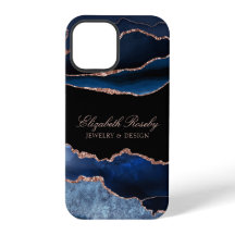 Elegant Navy Blue Rose Gold Black Business