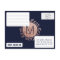 Elegant Navy Blue Rose Gold Floral RSVP Postcards