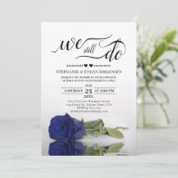 Elegant Navy Blue Rose We Still Do Vow Renewal