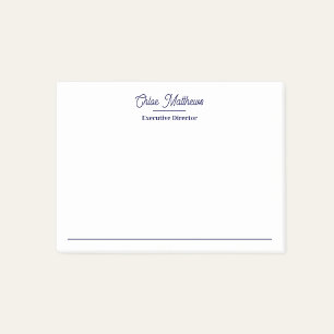 Elegant Navy Blue Script Border  Post-it Notes