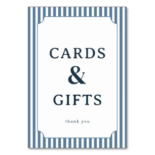 Elegant Navy Blue Serif Cards & Gifts Sign