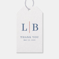 Elegant Navy Blue Serif Wedding Favor Tag