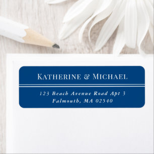 Elegant Navy Blue Small Return Address