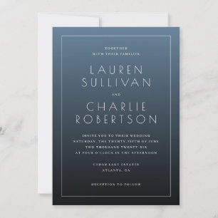 Elegant Navy Blue Typographic Invitation