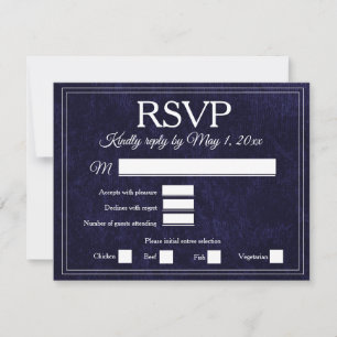 Elegant Navy Blue Velvet RSVP Wedding