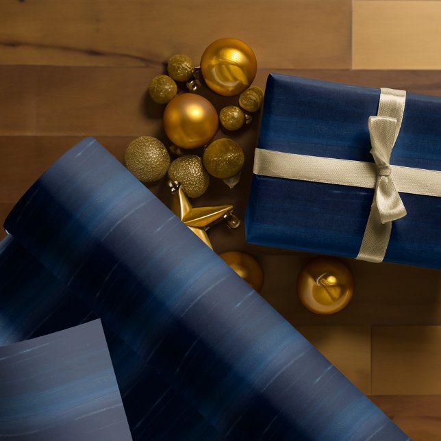 Elegant Navy Blue Watercolor Ombre Sparkle Wrapping Paper (Elegant Navy Blue Watercolor Ombre Sparkle Wrapping Paper)