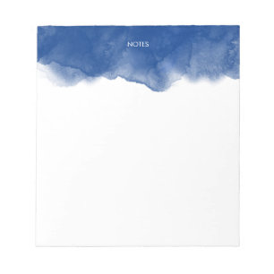Elegant Navy Blue Watercolor Splash Personalised Notepad