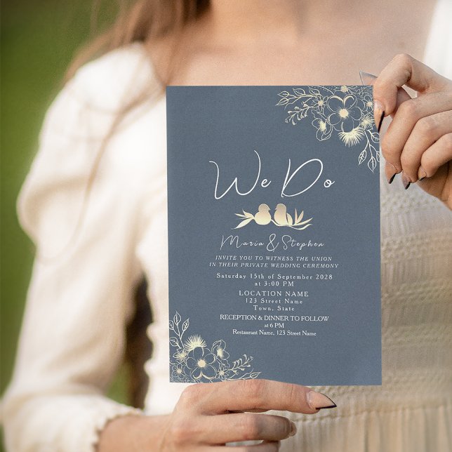 Elegant Navy Blue We Do Wedding Invitation (Creator Uploaded)