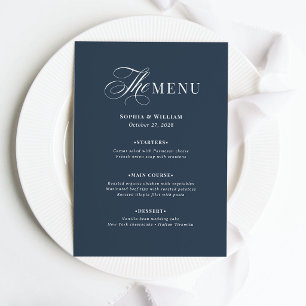 Elegant Navy Blue Wedding   Classic Luxe  Menu
