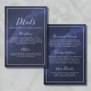 Elegant Navy Blue Wedding Details Enclosure Card