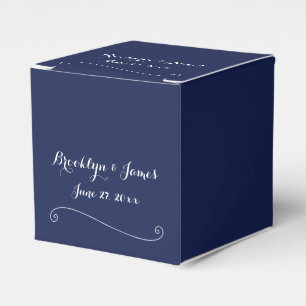 Elegant Navy Blue Wedding Favour Boxes