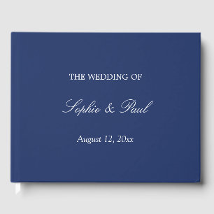 Elegant Navy Blue Wedding Guest Book