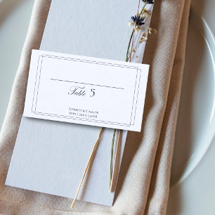 Elegant Navy Blue Wedding Place Card