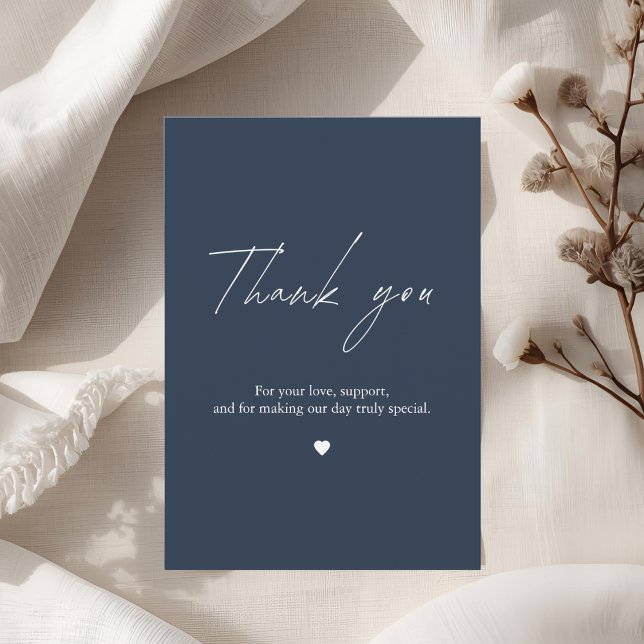 Elegant Navy Blue Wedding Thank You Card (Creator Uploaded)