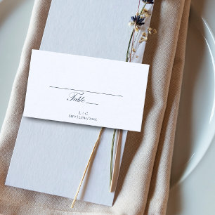 Elegant Navy Blue Wedding Thank You Place Card