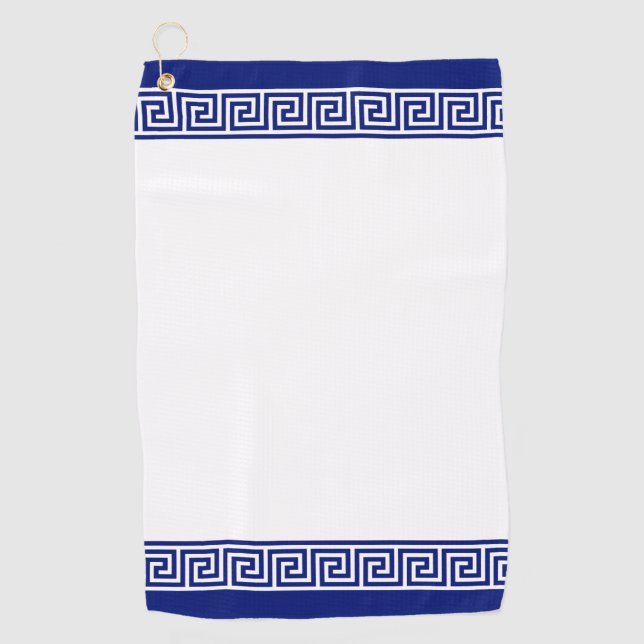 Elegant Navy Blue & White Golf Towel (Front)