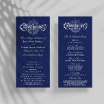 Elegant Navy Blue & White Wedding Ceremony Program Rack Card<br><div class="desc">Elegant Navy Blue & White Wedding Ceremony Programs.</div>
