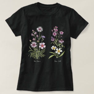 Elegant Navy Blue Wildflower Sweatshirt Watercor T-Shirt