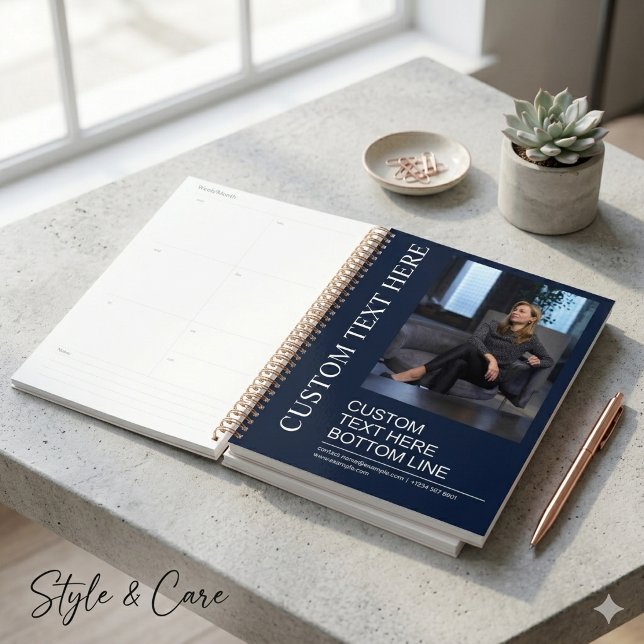 Elegant Navy Blue Yellow Text Image Creative Planner (Elegant Navy Blue Yellow Text Image Creative Planner)