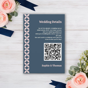 Elegant Navy & Blush Pink  Enclosure Card