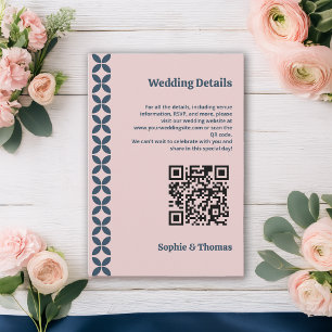 Elegant Navy & Blush Pink  Enclosure Card