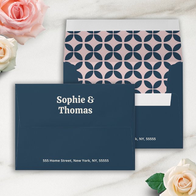 Elegant Navy & Blush Pink  Envelope (Creator Uploaded)