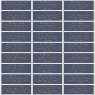 Elegant Navy Blush Wedding Guest Address Labels