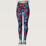 Elegant Navy Burgundy Christmas Floral Watercolor Leggings<br><div class="desc">This elegant and modern Christmas holiday pattern is perfect for the festive vibe. It features hand-painted berry burgundy, yellow, and teal green watercolor flowers, holly berries, and leaves on top of a navy blue background. It's chic, pretty, artistic, and unique; the perfect design for your family and friends. Stylise with...</div>