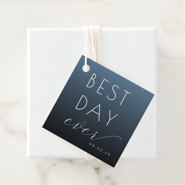 Elegant Navy Calligraphy Favour Tags (In Situ)