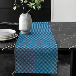 Elegant Navy Check Table Runner for Cosy Dining