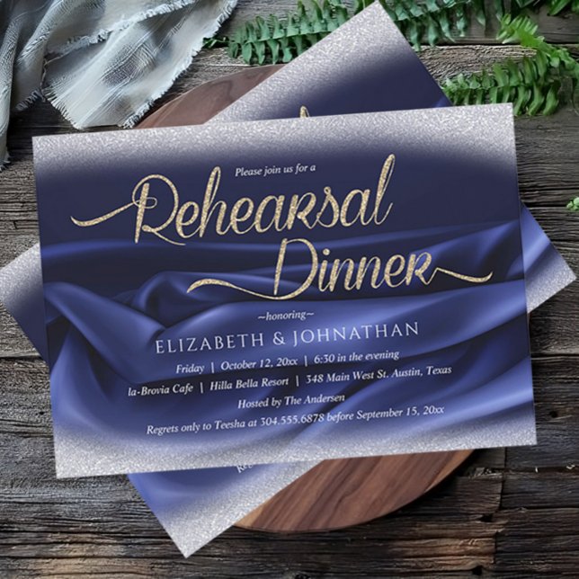 Elegant Navy Chic Minimal Wedding Rehearsal Dinner Invitation (Creator Uploaded)