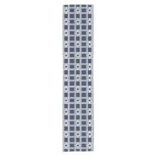 Elegant Navy Coastal Greek Key Pattern Short Table Runner