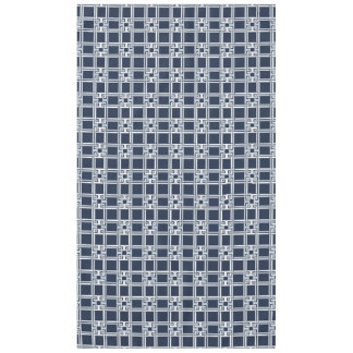 Elegant Navy Coastal Greek Key Pattern Tablecloth