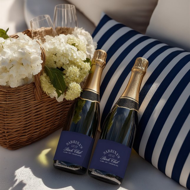 Elegant Navy Country Club Bachelorette Sparkling Wine Label (Elegant Navy Country Club Bachelorette Sparkling Wine Label)