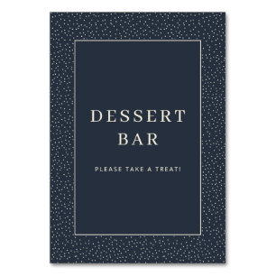 Elegant Navy Dessert Bar Sign Table Number