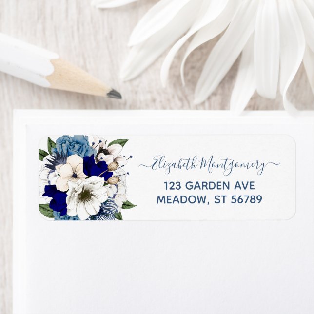 Elegant Navy Dusty Blue Floral (Insitu)
