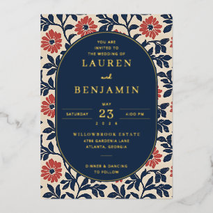 Elegant Navy Floral Border