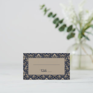 Elegant Navy Floral Place Card