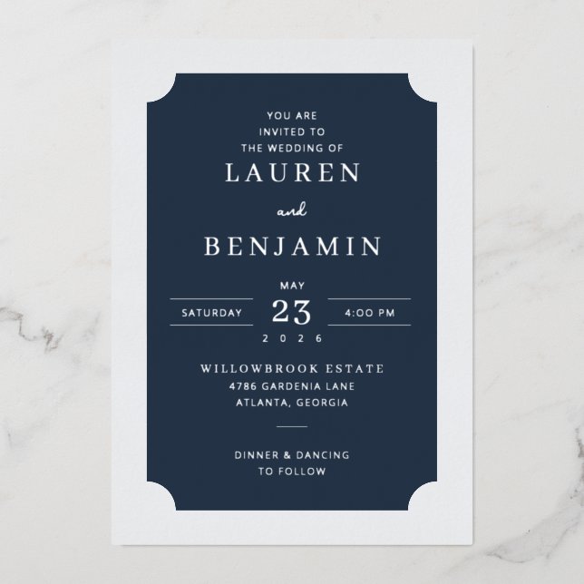 Elegant Navy Formal Wedding (Front)
