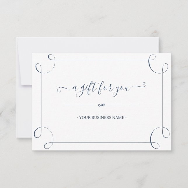 Elegant Navy Frame Customised Gift Certificate (Front)