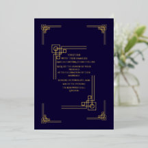 Elegant Navy& Gold Art Deco Personalized