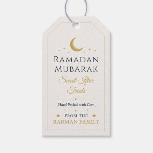 Elegant Navy & Gold Celestial Ramadan Mubarak Gift Tags